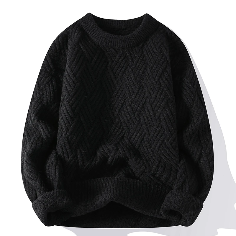Legible Autumn and Winter Casual Sweaters Men Round Neck Collar Knitted Pullovers Male Loose Sweater Man