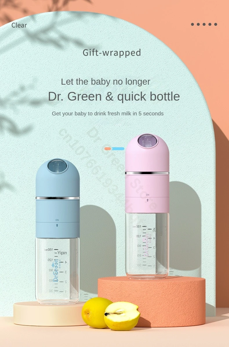 Dr.Green 4S Wide Mouth Bottle Newborn Baby Bottle PPSU 240ml/180ml Sealed isolation Fast milk filling Removable/Washable Bottles