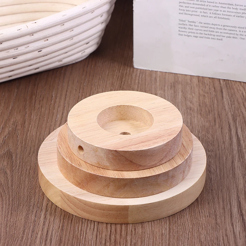 【NN71】10CM 12CM 15CM Wood Table Lamp Base Round Solid Wood Display Lamp Base Light Parts Stand For DIY Table Lamp Bases