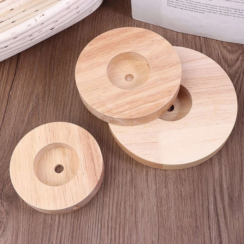 【NN71】10CM 12CM 15CM Wood Table Lamp Base Round Solid Wood Display Lamp Base Light Parts Stand For DIY Table Lamp Bases