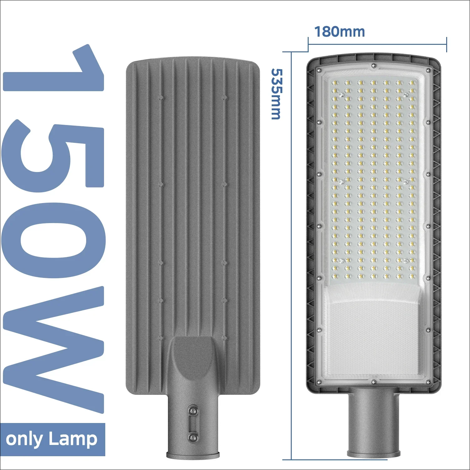 Swiatla LED Street Light AC85-265V, IP67 Waterproof Hardwired Commercial Security Floodlight, 50W 100W 150W 200W Super Bright 6500K Daylight Roadway Lamp for Parking Lot, Garden, Yard, Pole & Wall Mount