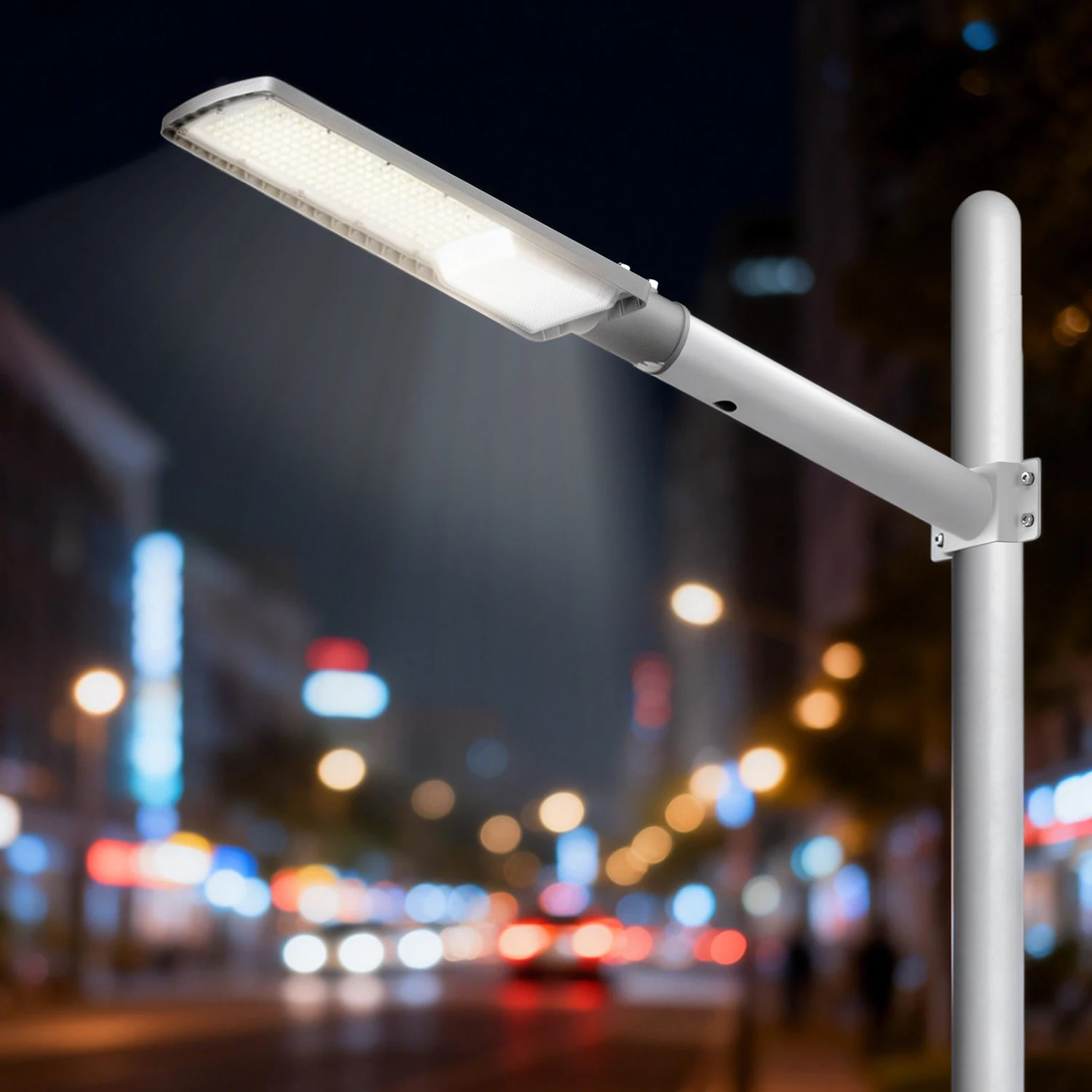 Swiatla LED Street Light AC85-265V, IP67 Waterproof Hardwired Commercial Security Floodlight, 50W 100W 150W 200W Super Bright 6500K Daylight Roadway Lamp for Parking Lot, Garden, Yard, Pole & Wall Mount