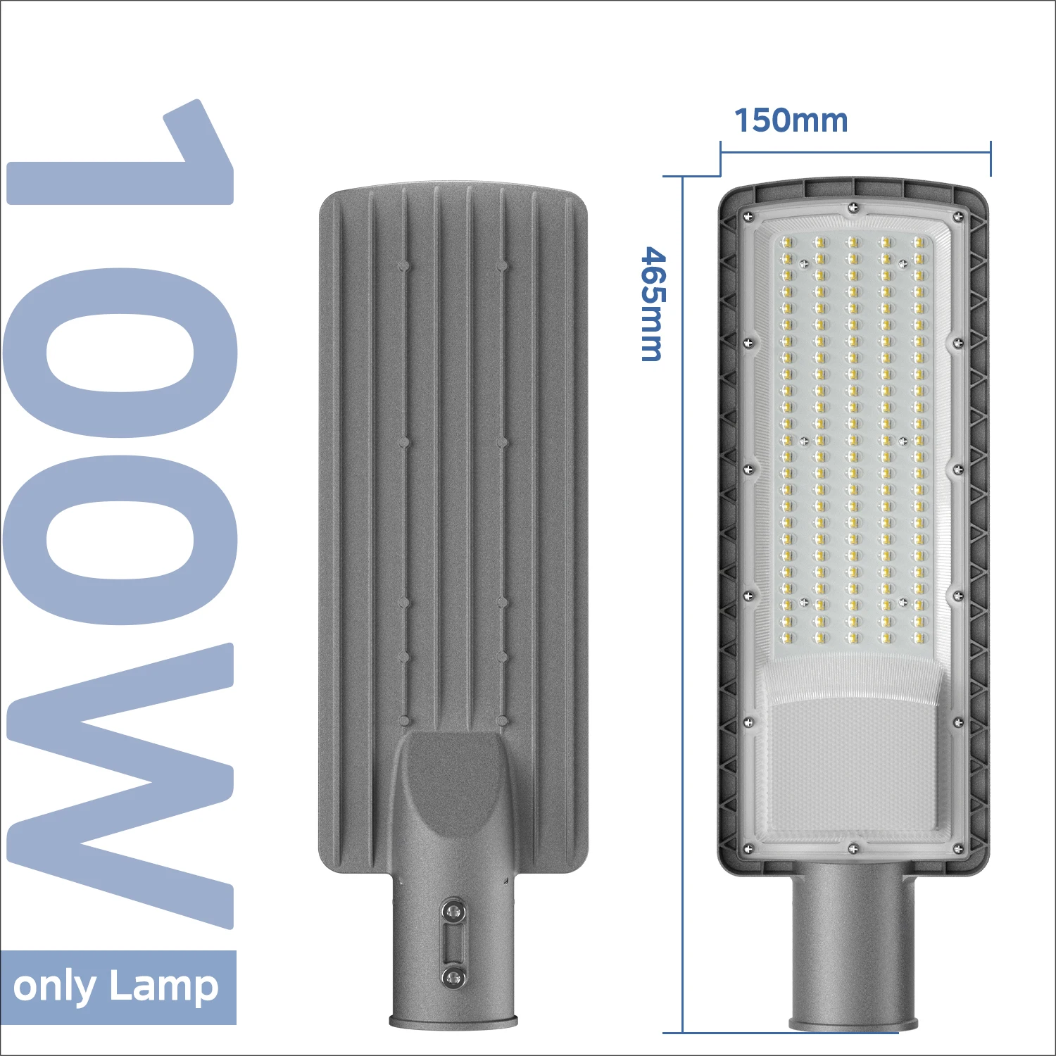 Swiatla LED Street Light AC85-265V, IP67 Waterproof Hardwired Commercial Security Floodlight, 50W 100W 150W 200W Super Bright 6500K Daylight Roadway Lamp for Parking Lot, Garden, Yard, Pole & Wall Mount