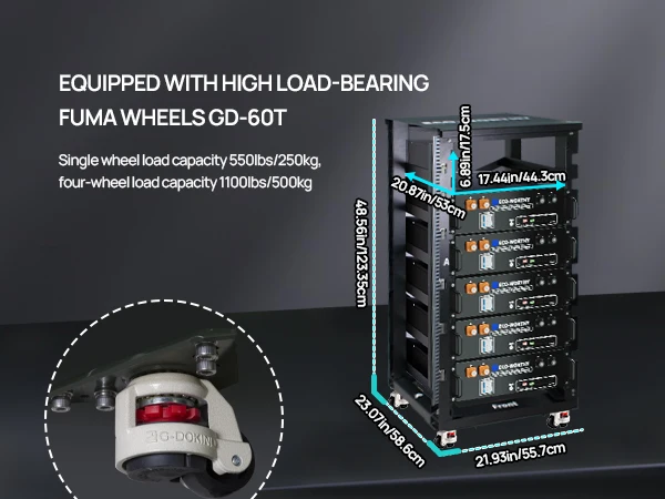 ECO-WORTHY RACK6 V2, 6-Layer Server Rack with 600A Busbar, Compatible with All ECO-WORTHY Rack Battery Versions