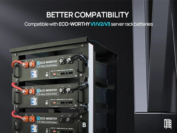 ECO-WORTHY RACK6 V2, 6-Layer Server Rack with 600A Busbar, Compatible with All ECO-WORTHY Rack Battery Versions