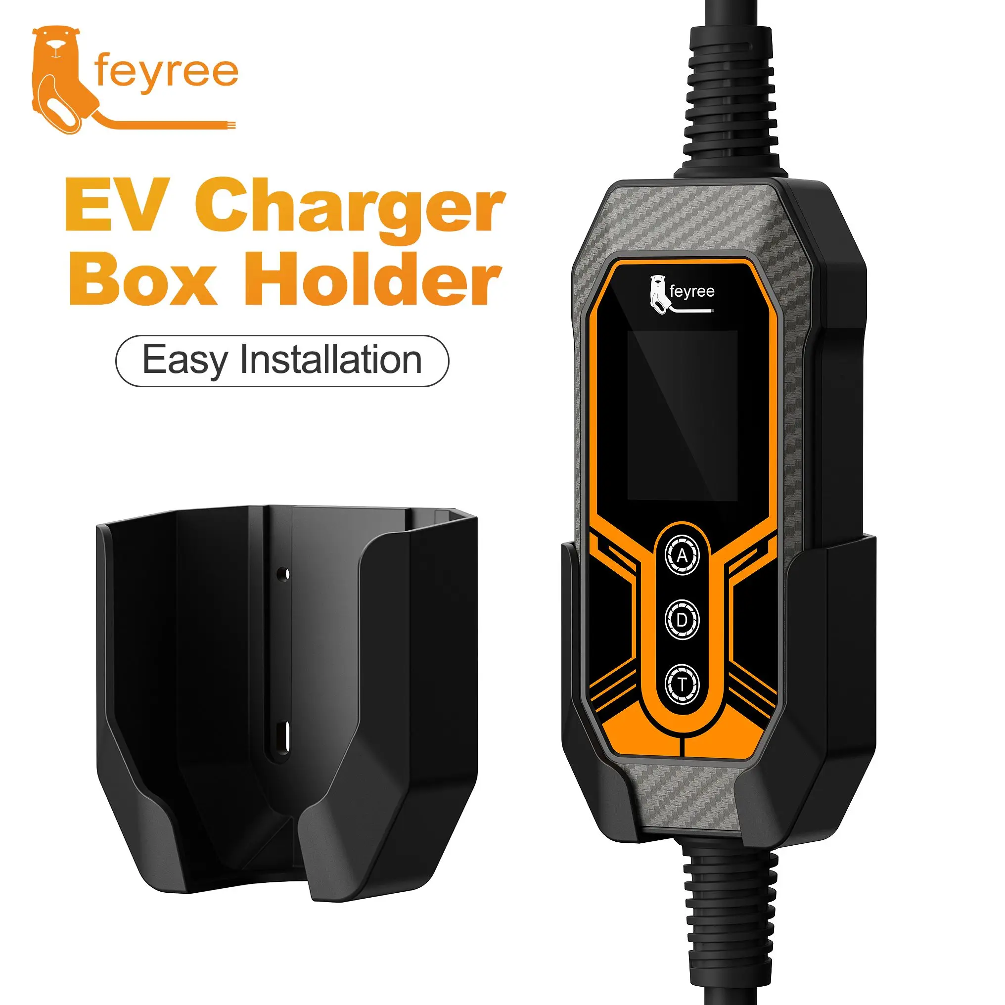 Feyree Fixed Wall Mount for Portable EV Charger Holder High Strength Hook Easy Install EV Charger 7KW 11KW EVSE