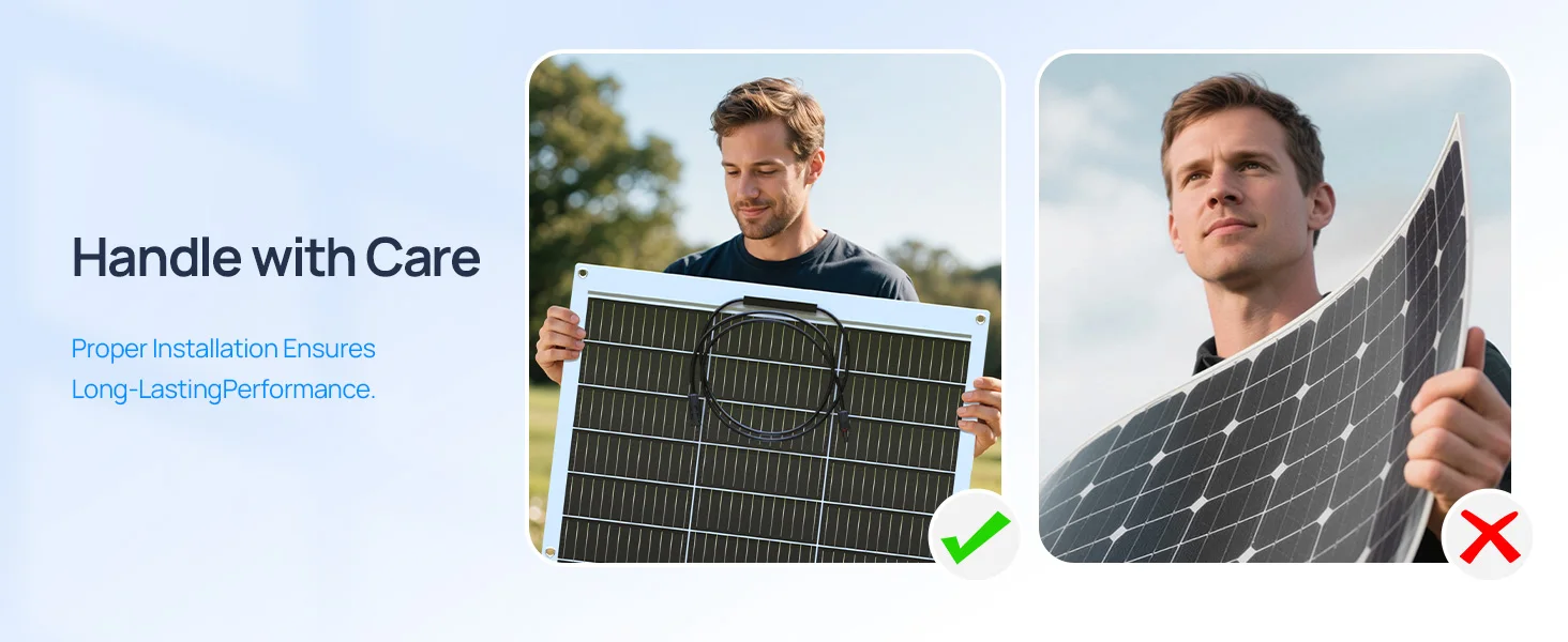 ECO-WORTHY 130 Watt 12BB Flexible Solar Panels,23.5% High-Efficiency Waterproof Monocrystalline Lightweight Solar Panel for RV
