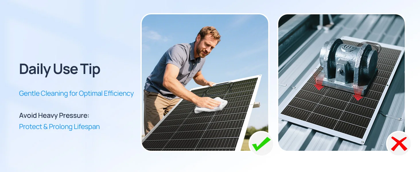 ECO-WORTHY 130 Watt 12BB Flexible Solar Panels,23.5% High-Efficiency Waterproof Monocrystalline Lightweight Solar Panel for RV