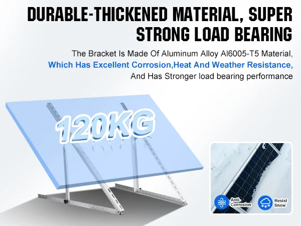 ECO-WORTHY Upgraded 45in Solar Panel Mount Brackets, with Foldable Tilt Legs, Suitable for 2pcs 100W/1pcs 200W 300W 400W