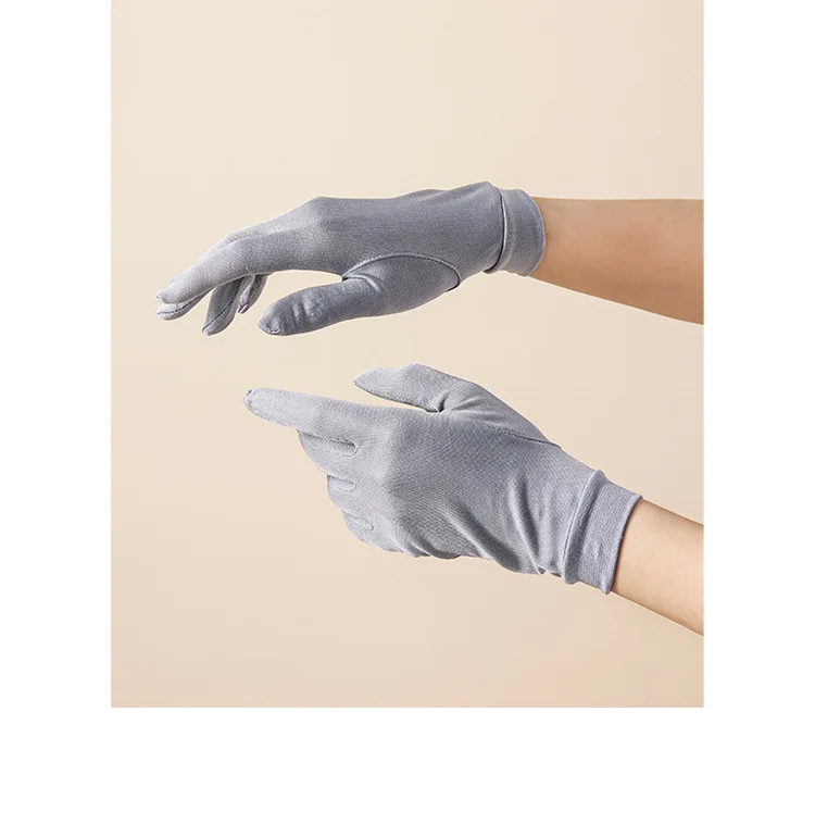 Birdtree, Women 100%Real Silk Knitted Gloves, Women's Sunproof Sleeping Glove, 2025 Fashion Casual Anti-sunburn Glove A48565QM