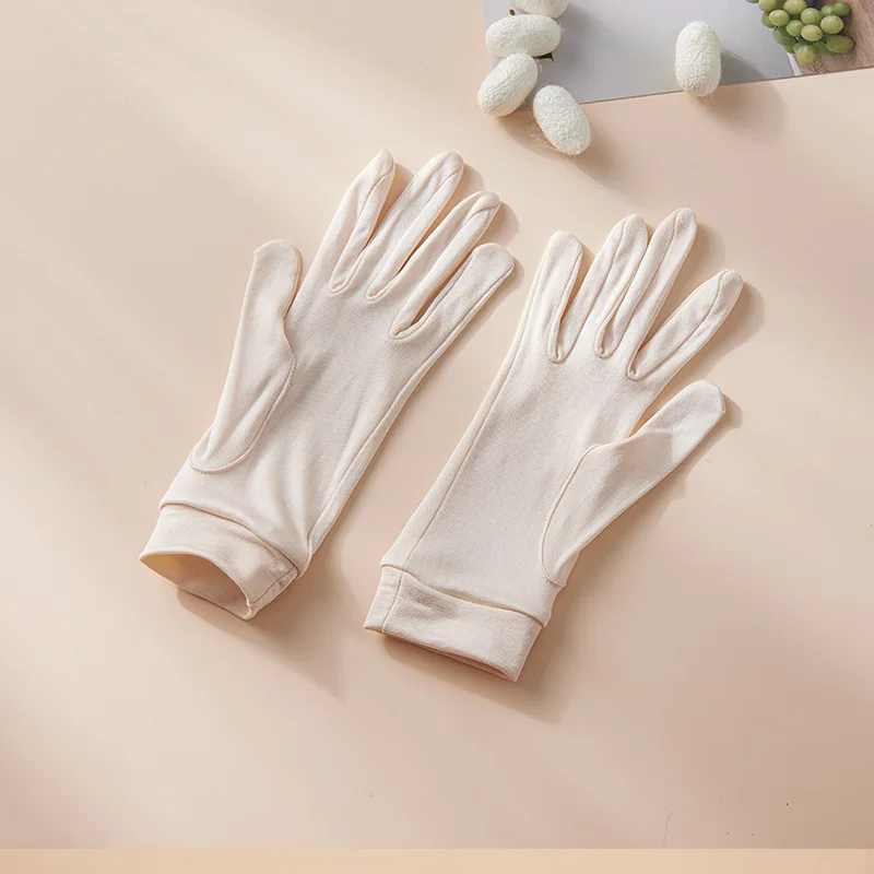 Birdtree, Women 100%Real Silk Knitted Gloves, Women's Sunproof Sleeping Glove, 2025 Fashion Casual Anti-sunburn Glove A48565QM