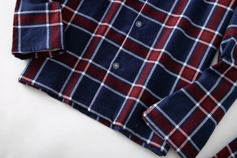 Men's Home Suits Long-sleeved Trousers Suits for Autumn and Winter Pijamas for Men Flannel Plaid Design Pajamas for Men