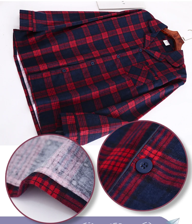 Men's Home Suits Long-sleeved Trousers Suits for Autumn and Winter Pijamas for Men Flannel Plaid Design Pajamas for Men