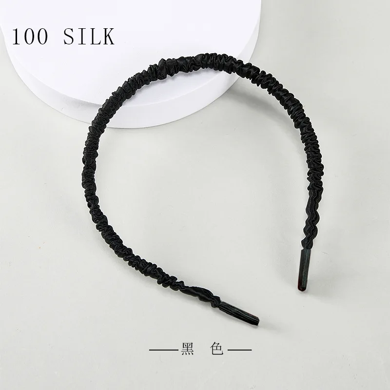 Birdtree, 16MM 100%Pure Real Silk Hair Hoop Band Headbands, For Women Girl Elastic Luxury Hair Accessories, New 2026 A36635QC
