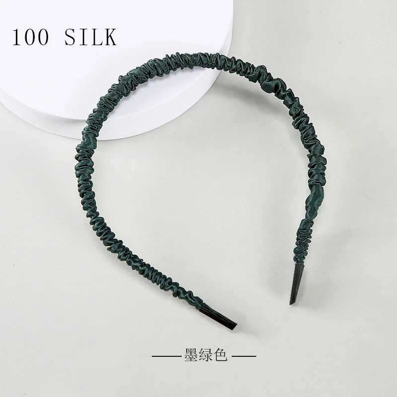 Birdtree, 16MM 100%Pure Real Silk Hair Hoop Band Headbands, For Women Girl Elastic Luxury Hair Accessories, New 2026 A36635QC