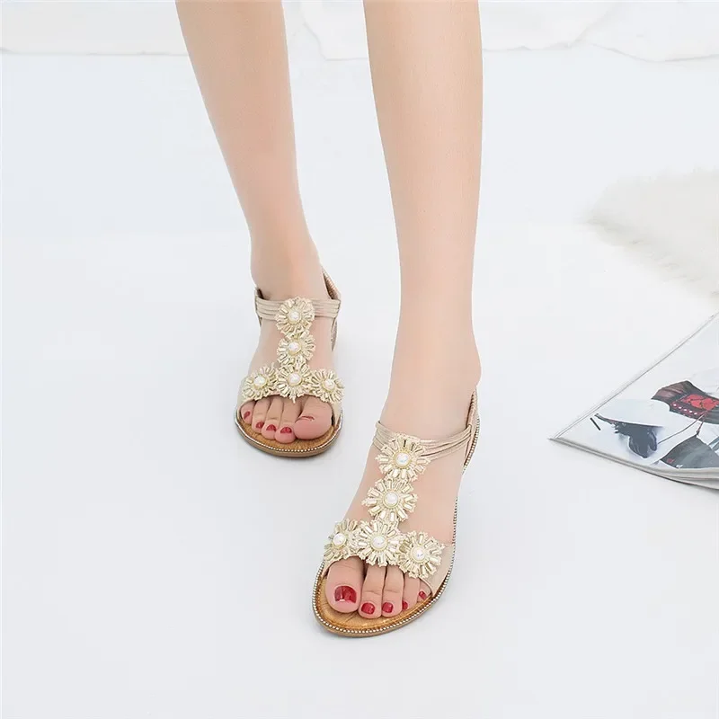 BEYARNE Bohemian Wedge Sandals Women Vintage Women Sandals Anti-Slip Roman Shoes Women Casual Sandals Platform Gladiator Shoes