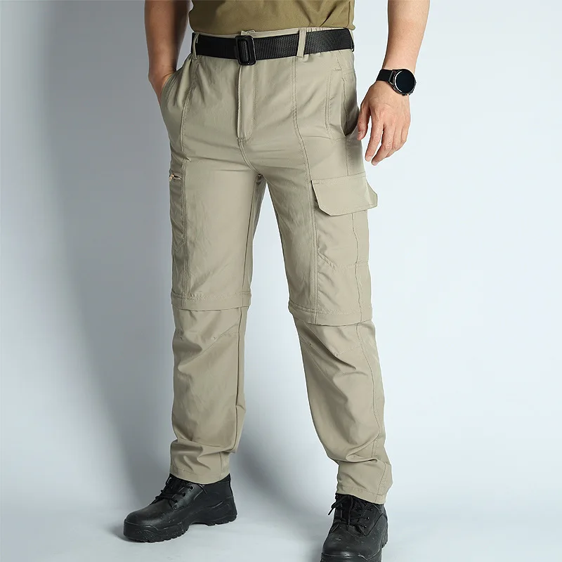 Men's Hiking Pants Convertible Zip Off Lightweight Waterproof Quick Dry Outdoor Fishing Travel Safari Camping Detachable Trouser