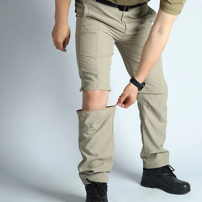 Men's Hiking Pants Convertible Zip Off Lightweight Waterproof Quick Dry Outdoor Fishing Travel Safari Camping Detachable Trouser