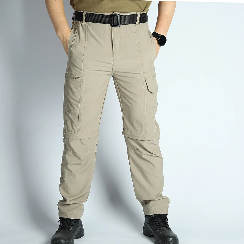 Men's Hiking Pants Convertible Zip Off Lightweight Waterproof Quick Dry Outdoor Fishing Travel Safari Camping Detachable Trouser
