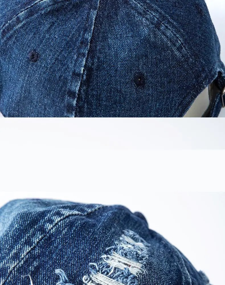 Washed Denim Baseball Cap Women Men Sunshade Breathable Spring Summer Hat Vintage Snapback Cap Female