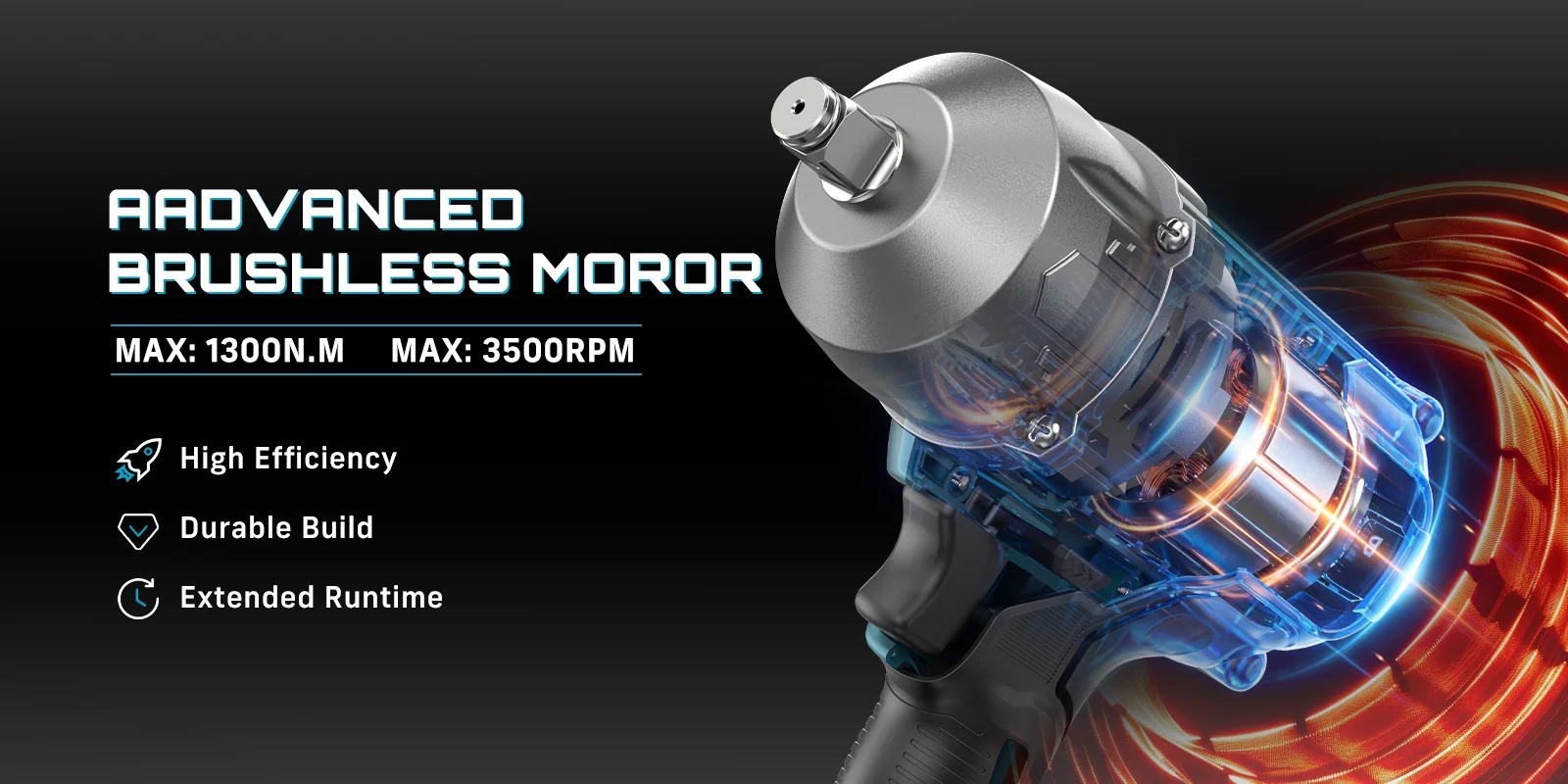 SEESII WH860 1300N.m 3-in-1 Impact Wrench & Cordless Drill & Screwdriver 1/2 Inch Brushless Motor Electric Impact Gun Kit Repair Tools With 2x4000mah Batteries LED Light For Car Truck Home DIY