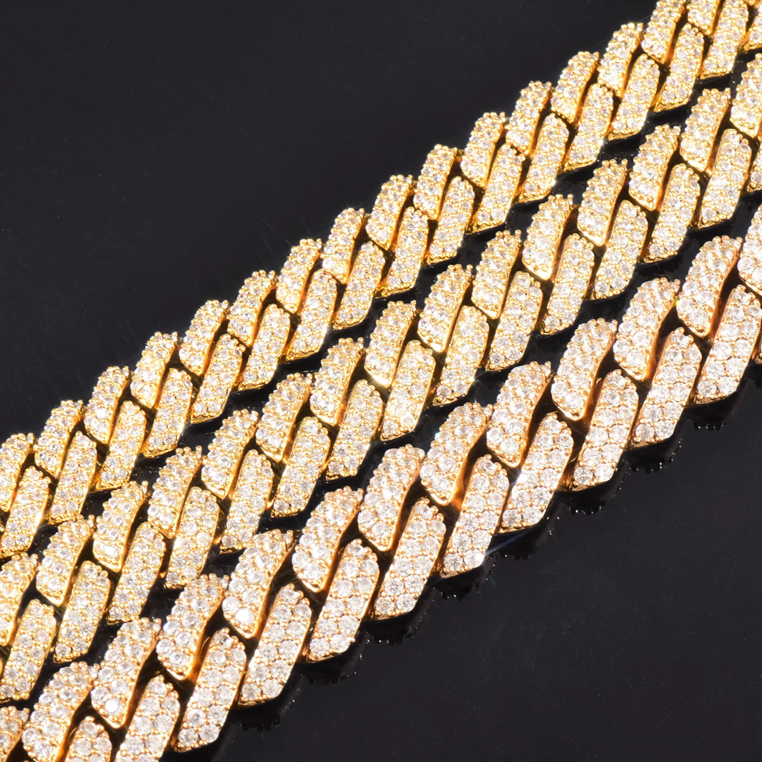 8mm 10mm 12mm Miami Cuban Chain Necklace For Men Women Iced Out Zircon Hip Hop Link Gold Silver Color Fashion Rock Jewelry