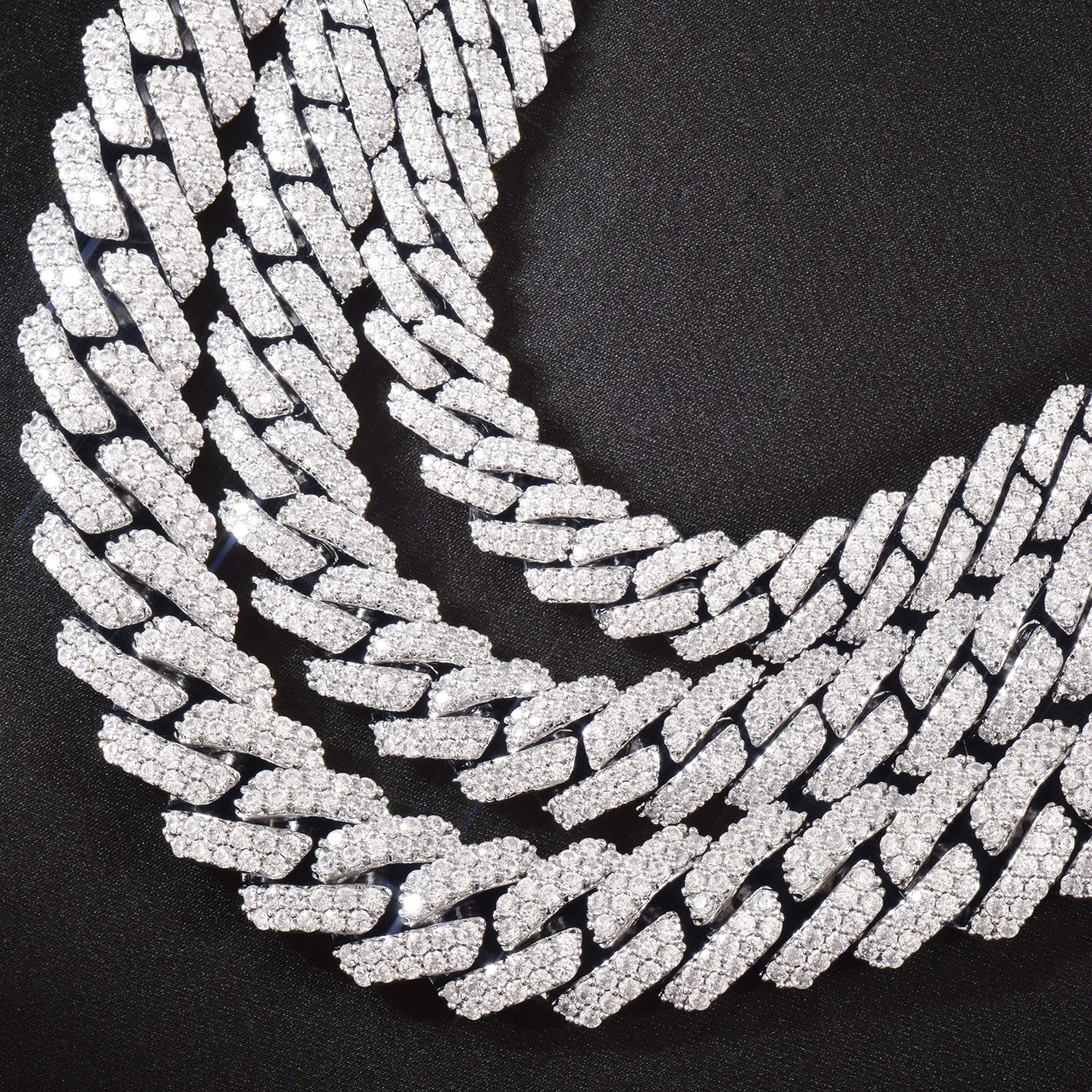 8mm 10mm 12mm Miami Cuban Chain Necklace For Men Women Iced Out Zircon Hip Hop Link Gold Silver Color Fashion Rock Jewelry