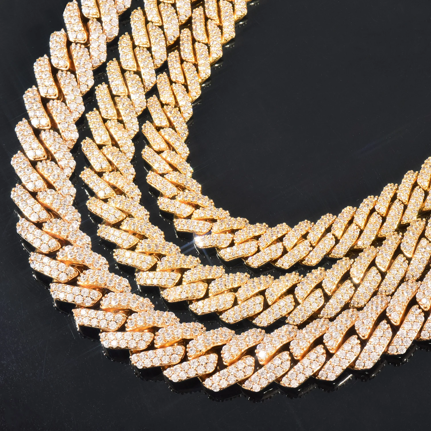 8mm 10mm 12mm Miami Cuban Chain Necklace For Men Women Iced Out Zircon Hip Hop Link Gold Silver Color Fashion Rock Jewelry