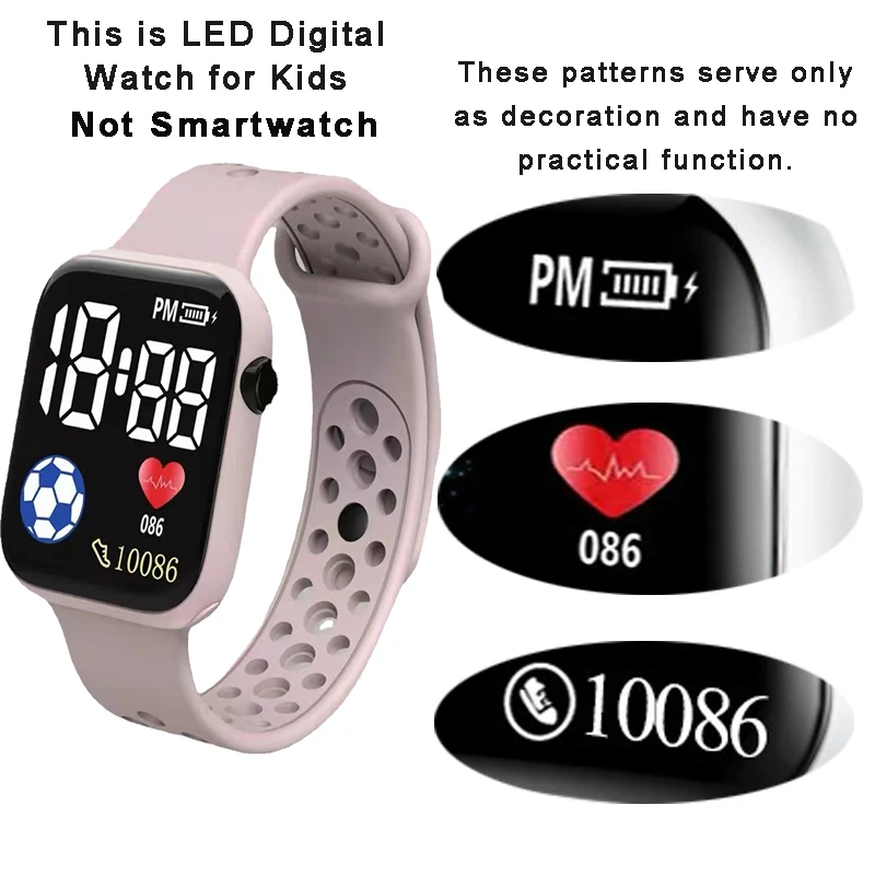 Creative Calculator Watch Cartoon LED Digital Kids Watch Fashion Sports Electronic Watch for Boys Girls Kids Student Gift Clock