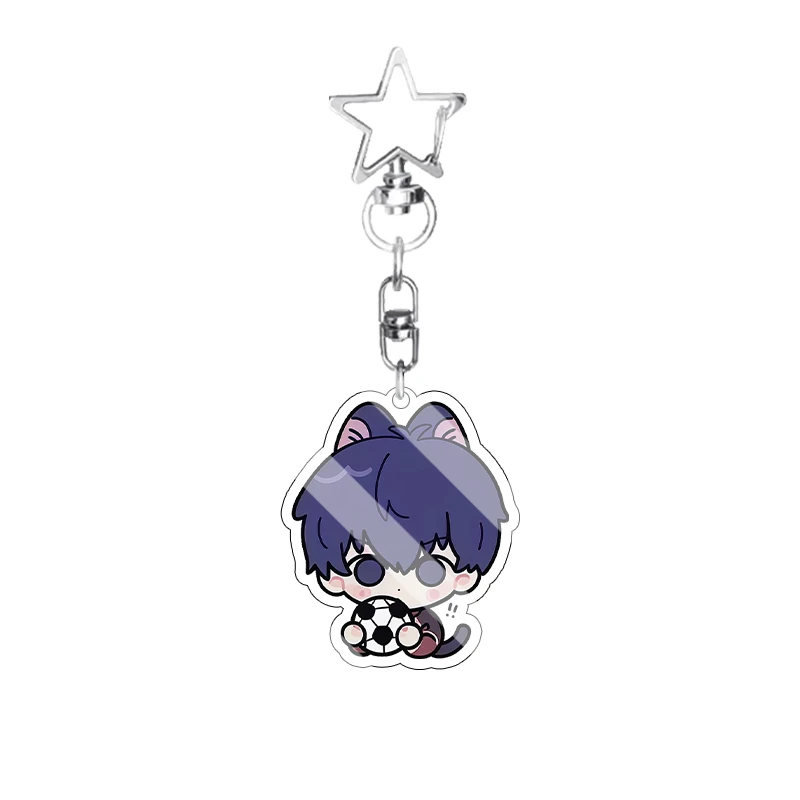 Anime Mikage Reo Hiori Yo Yoichi Isagi Rin Blue Lock Cute Acrylic Keychain Football Characters Cartoon Keyring Backpack Pendant