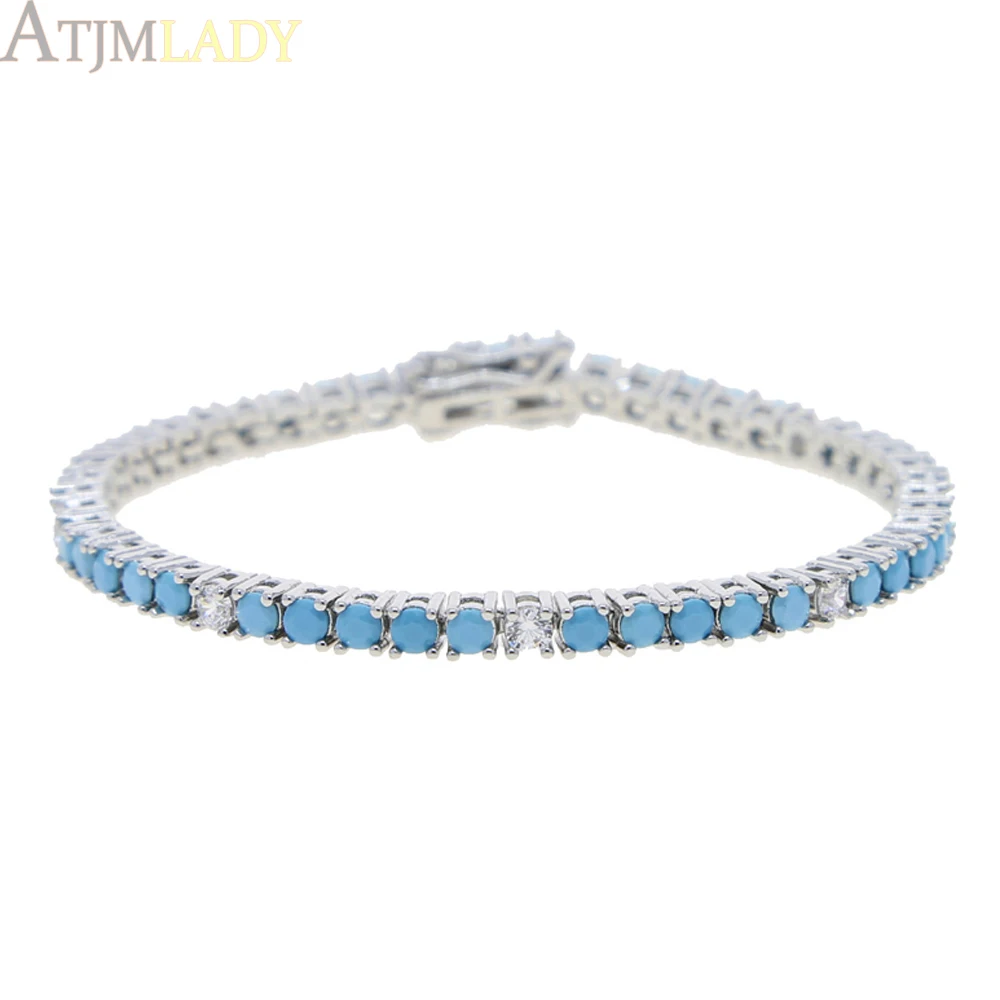 2025 New Fashion Gold Color Colorful Rainbow Bracelet 5A Cubic Zirconia CZ Enamel Geometric Tennis Chain Bangle Women Jewelry