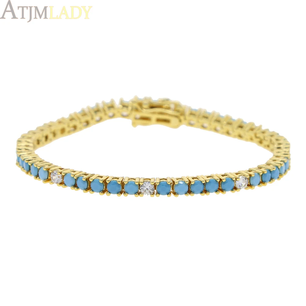 2025 New Fashion Gold Color Colorful Rainbow Bracelet 5A Cubic Zirconia CZ Enamel Geometric Tennis Chain Bangle Women Jewelry