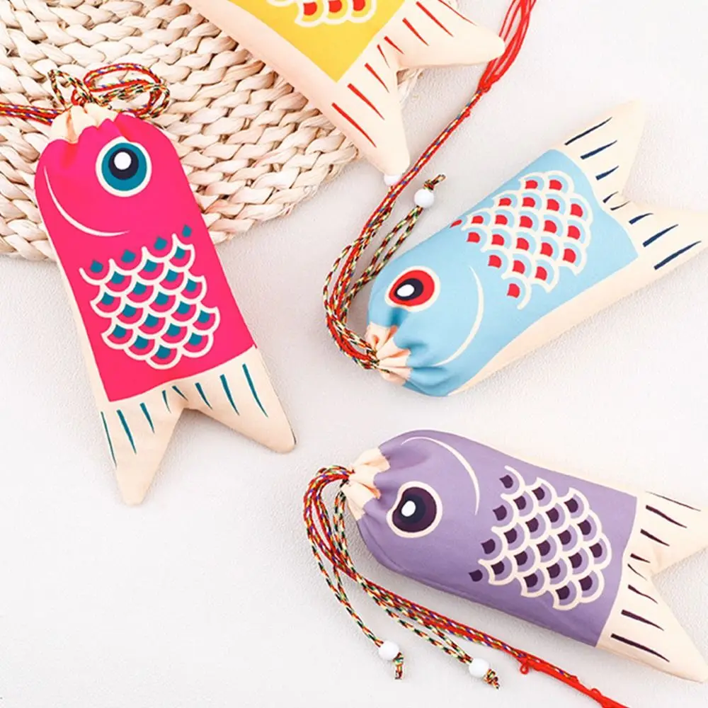 Koi Carp Blessing Bag Japanese Style Sachet Ethnic Style Jewelry Bags Coin Purse Hanfu Decor Brocade Lucky Pouch Small Item Bag