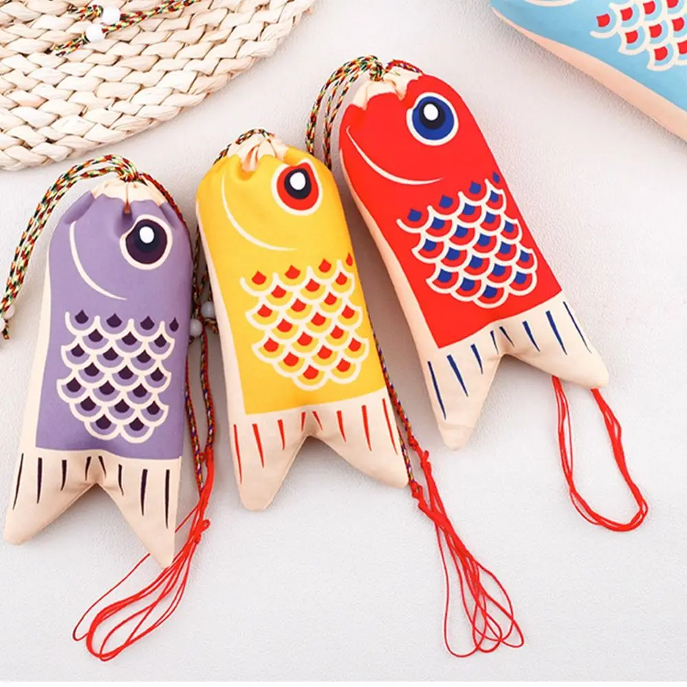 Koi Carp Blessing Bag Japanese Style Sachet Ethnic Style Jewelry Bags Coin Purse Hanfu Decor Brocade Lucky Pouch Small Item Bag