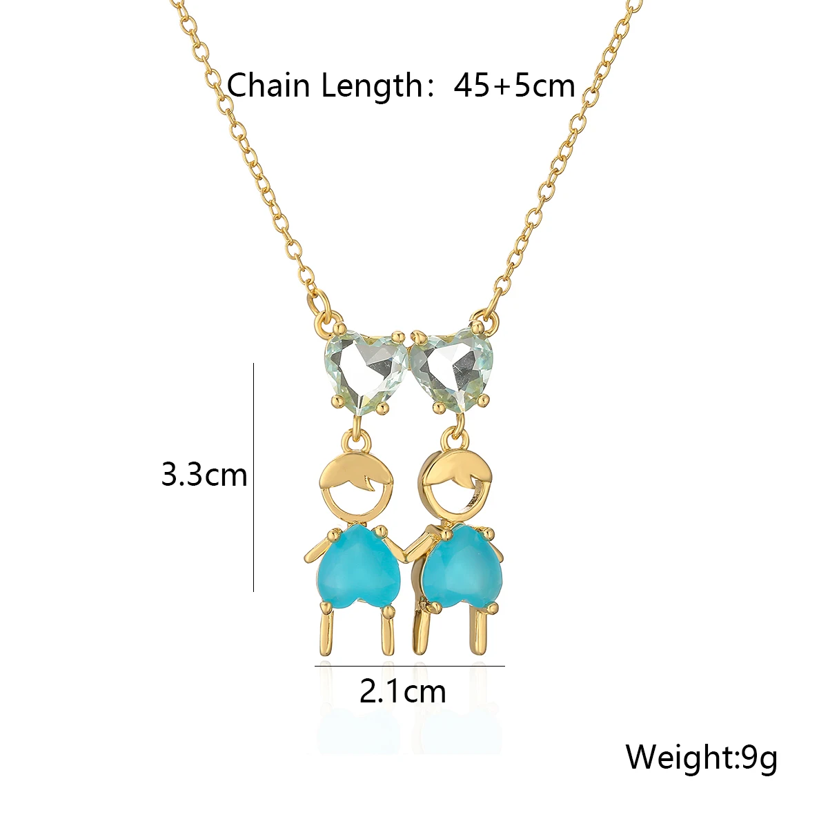 INS Design Girls/Boys Pendant Necklace For Women Girls,Stainless Steel Chain,Cubic Zirconia Accessories Party Vacation Jewelry