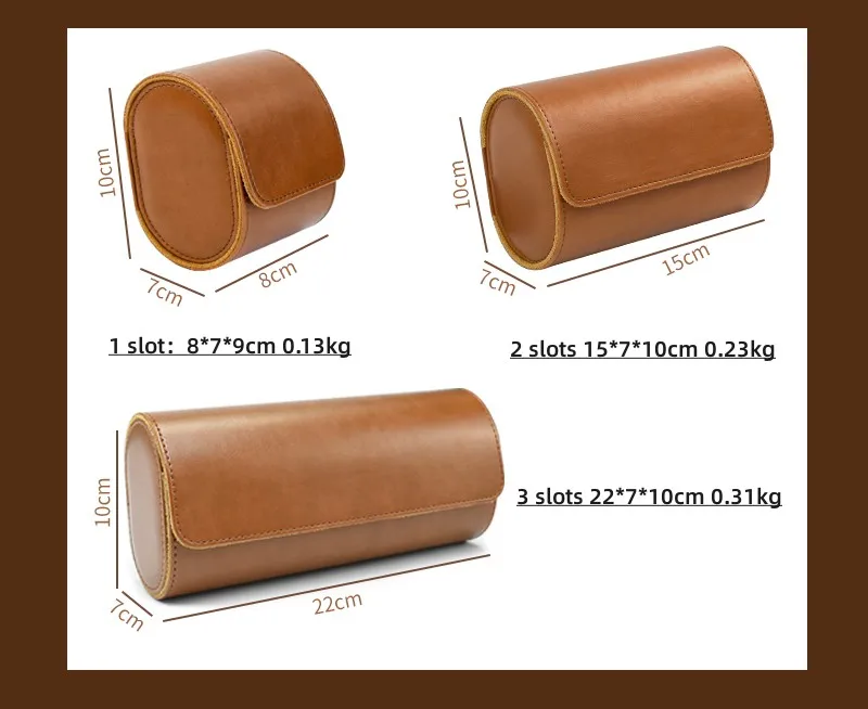 Embers Leather Watch Roll 1 2 3 Slots Luxury Genuine Watch Storage Box Travel Bag Watch Case Gift Box Watch Pouch