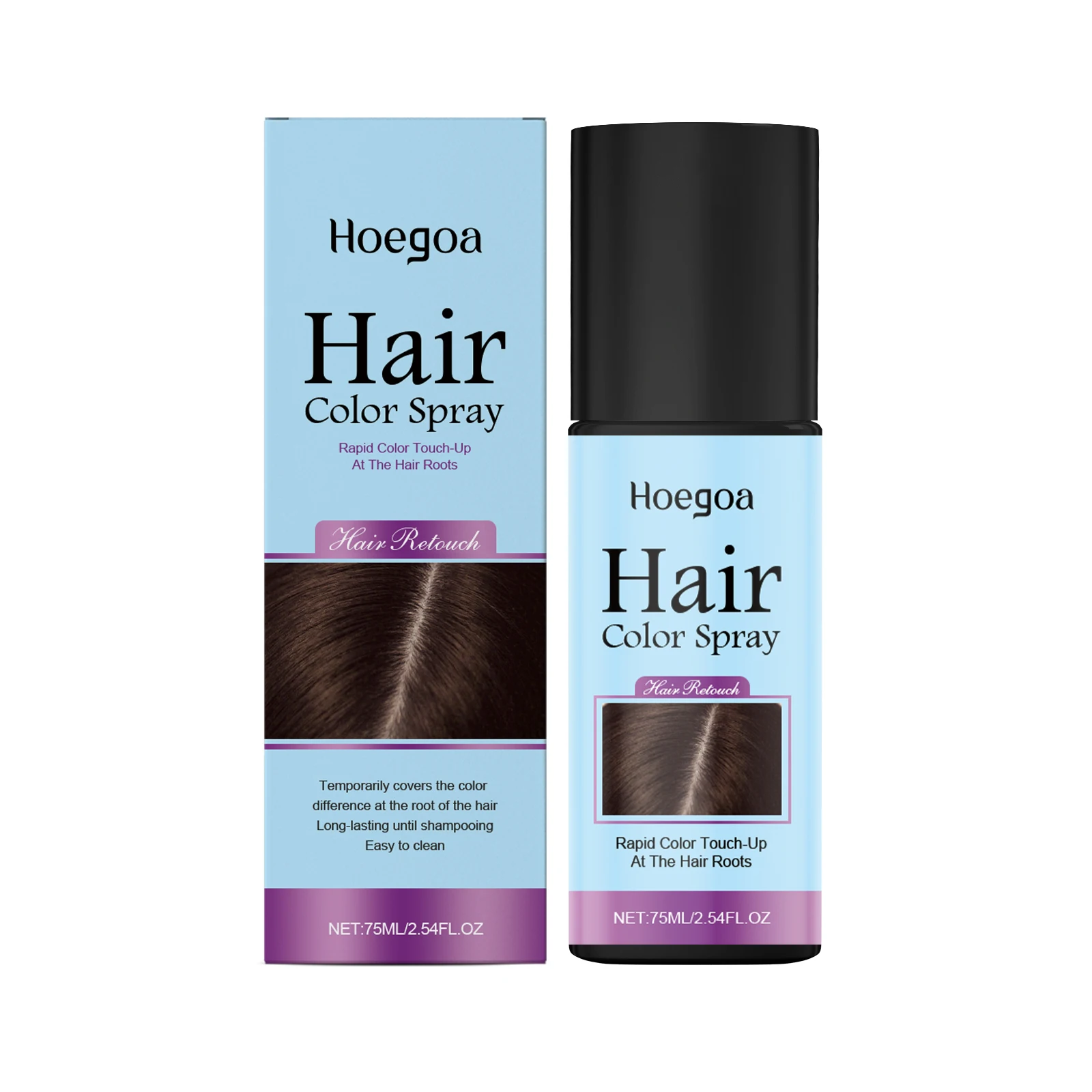 Hair Color Spray Temporary White Hair Dye Washable Non-sticky for Halloween Cosplay Party Costume Makeup Brown Hair Dye Spray