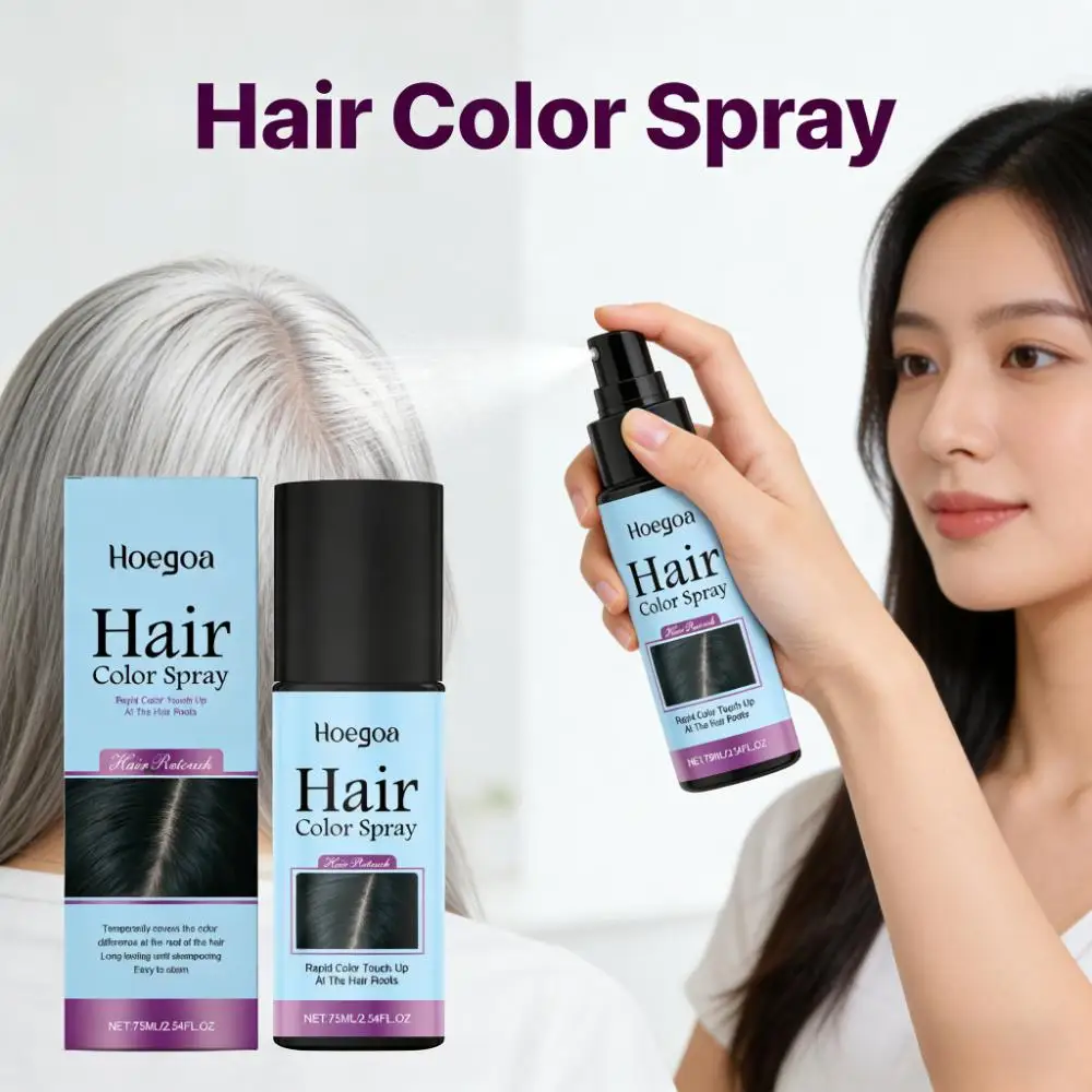 Hair Color Spray Temporary White Hair Dye Washable Non-sticky for Halloween Cosplay Party Costume Makeup Brown Hair Dye Spray