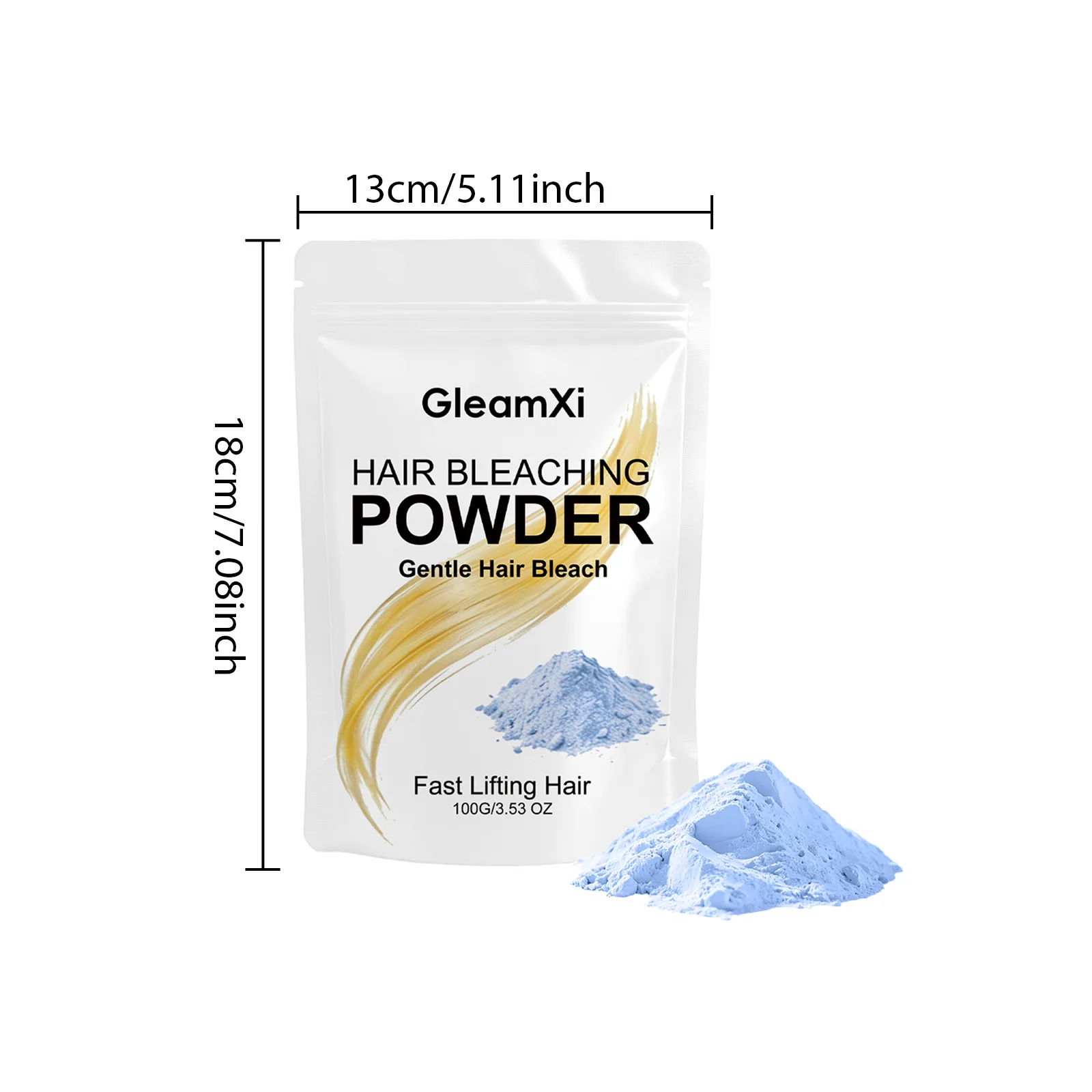 Gleamxi Hair Bleaching Powder Gentle Lifting Salon Home Use Even Lightening Professional DIY Dyeing Toning Hair Color Powder
