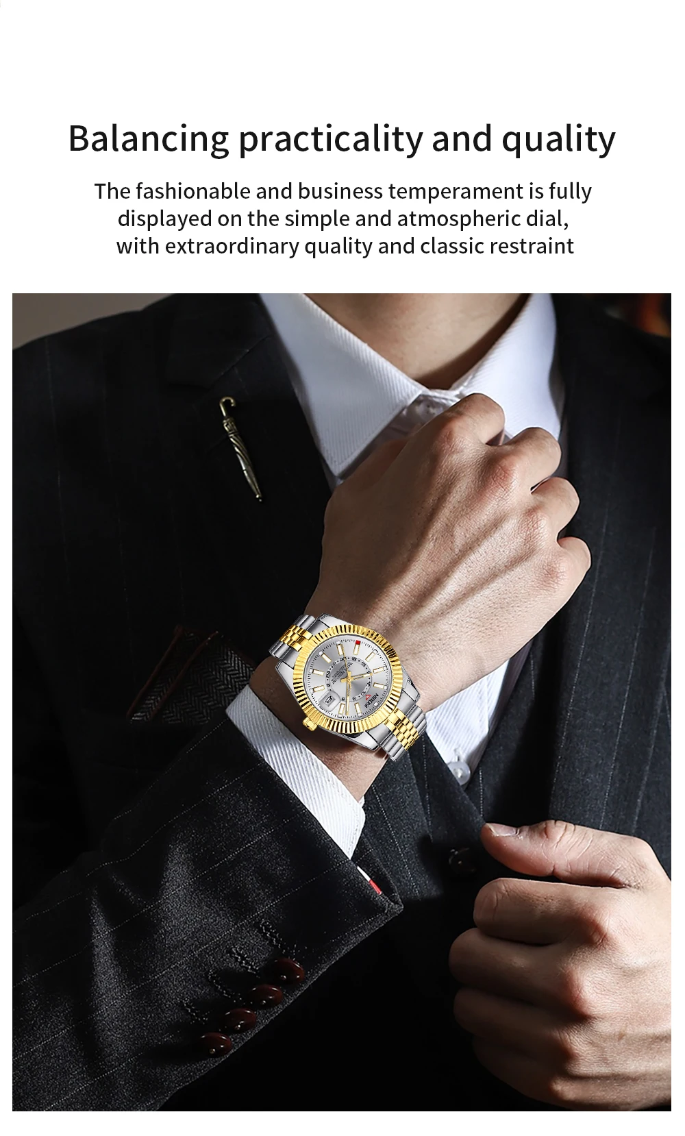 NIBOSI Brand Luxury Man Watch Stainless Steel Casual Quartz Wristwatches Waterproof Watch For Men Luminous Men's Watches Clock