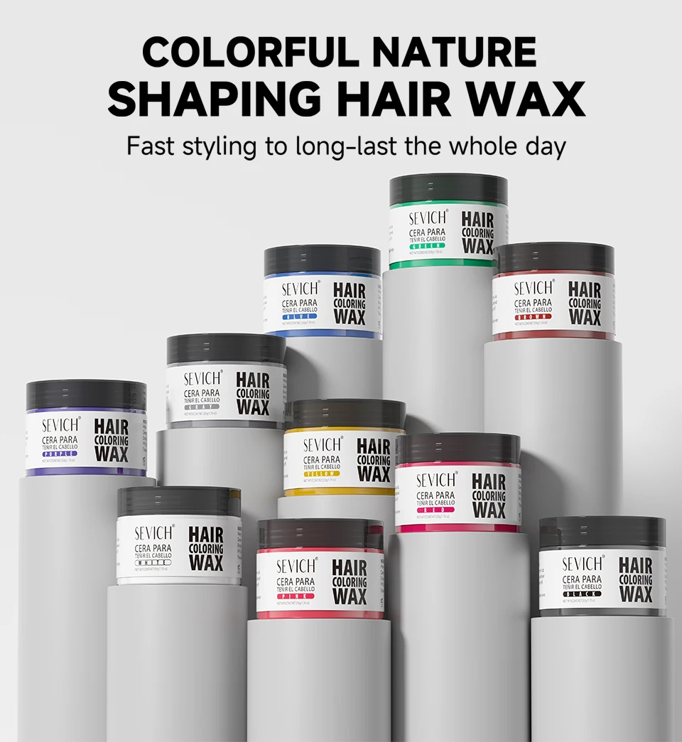 SEVICH Hair Colour Wax Temporary DIY Hair Coloring Wax One-Time Long Lasting Hair Dye Mud Cream Christmas Hair Styling Products