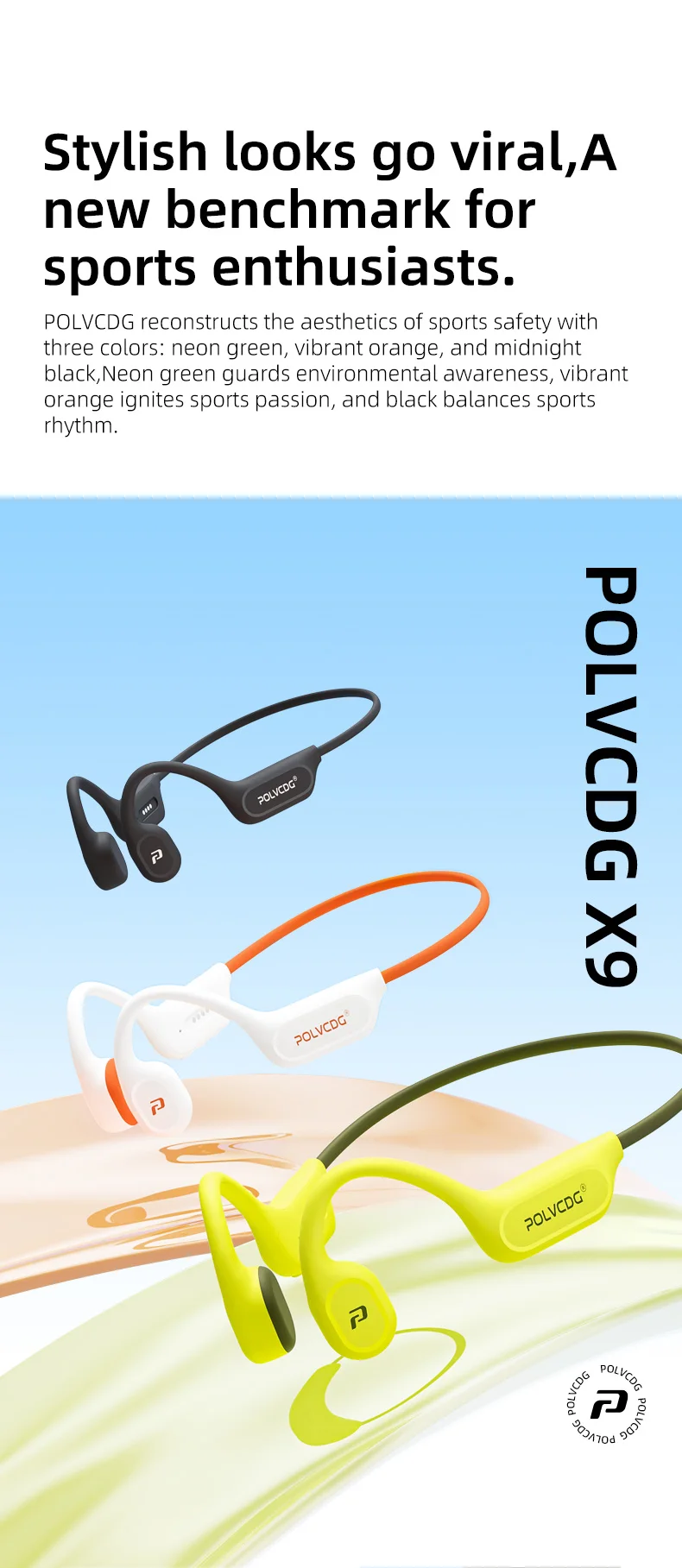 POLVCDG X9 Bone Conduction Swimming Earphones 32G IPX8 Waterproof Open Swimming Running Bicycle Earphones Ear Hanging Earphones