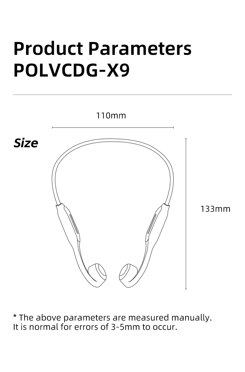 POLVCDG X9 Bone Conduction Swimming Earphones 32G IPX8 Waterproof Open Swimming Running Bicycle Earphones Ear Hanging Earphones