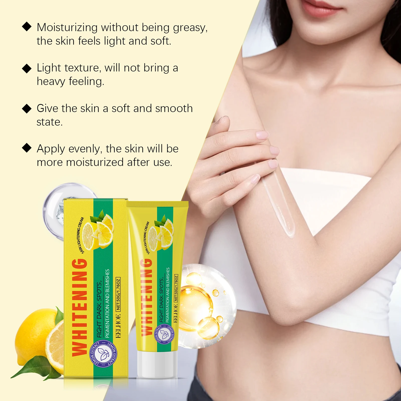 Lemon Brightening Body Lotion Gently Moisturizes Dry Skin Even Skin Tone Whitening Nourishing Lightening Body Cream