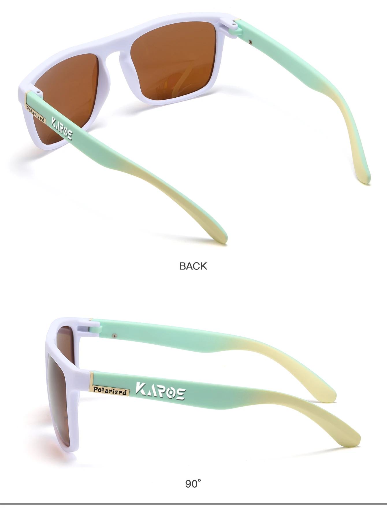 KAROS Classic Men Square Polarized Fishing Sunglasses Outdoor Sports Driving Cycling Running Goggles Vintage Large Frame UV400