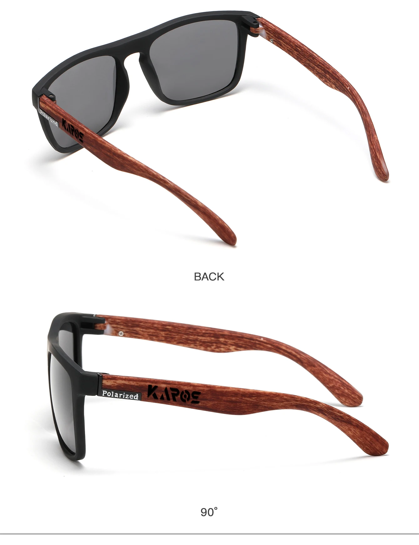 KAROS Classic Men Square Polarized Fishing Sunglasses Outdoor Sports Driving Cycling Running Goggles Vintage Large Frame UV400