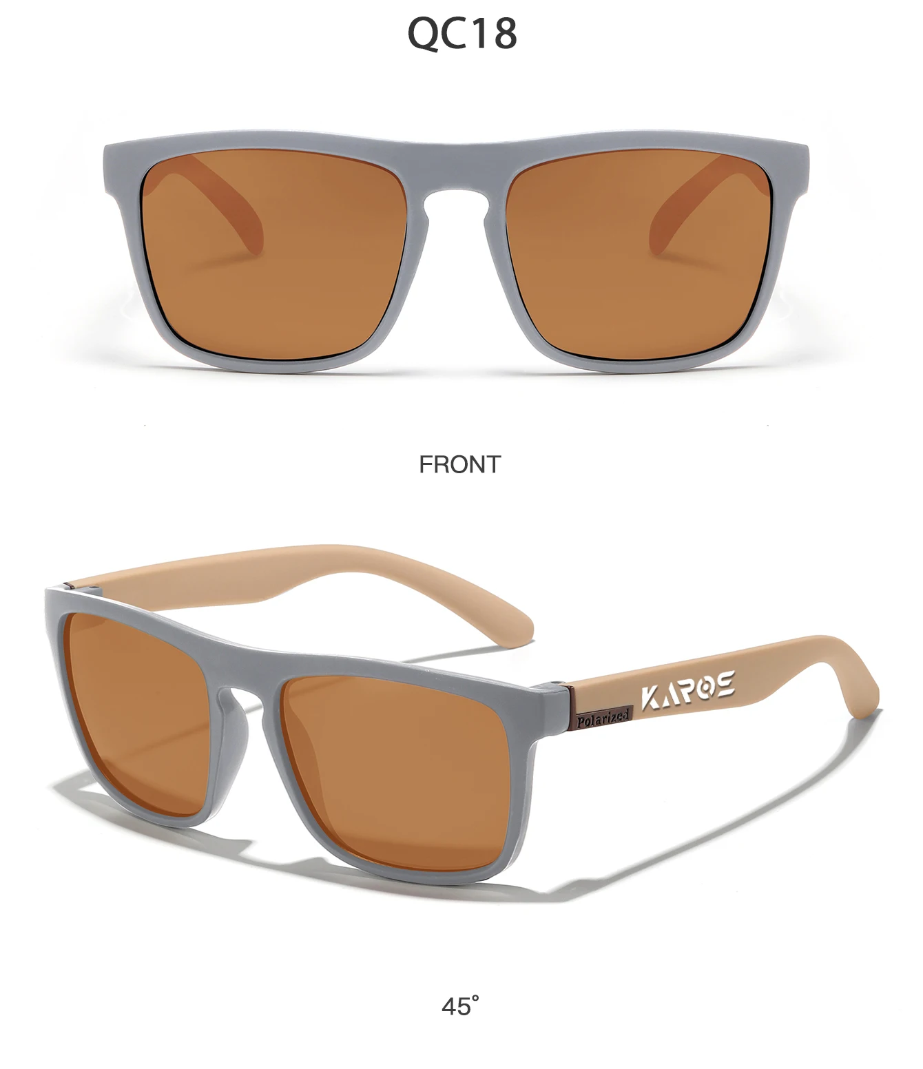 KAROS Classic Men Square Polarized Fishing Sunglasses Outdoor Sports Driving Cycling Running Goggles Vintage Large Frame UV400