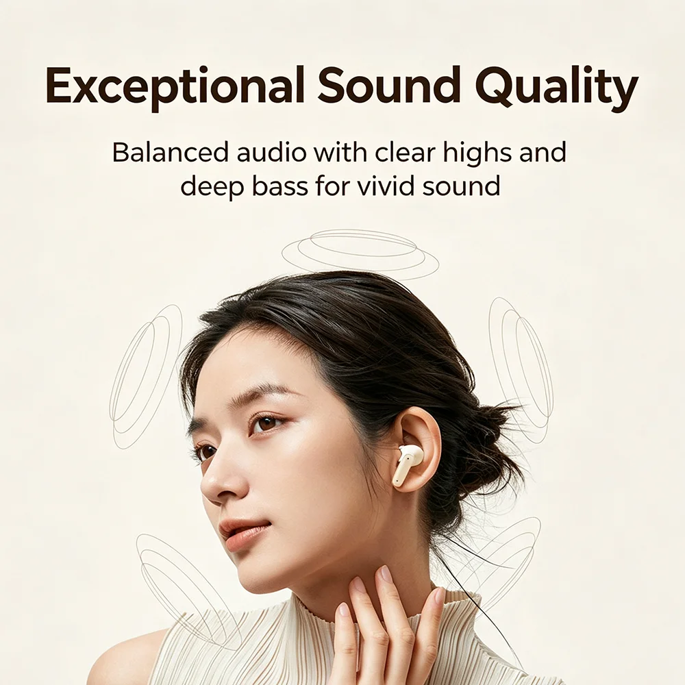 KEBIDUMEI In Ear Bluetooth 6.0 Earphones TWS Wireless Earbuds HiFi Stereo ENC Noise Reduction Headphones Power Display Headsets
