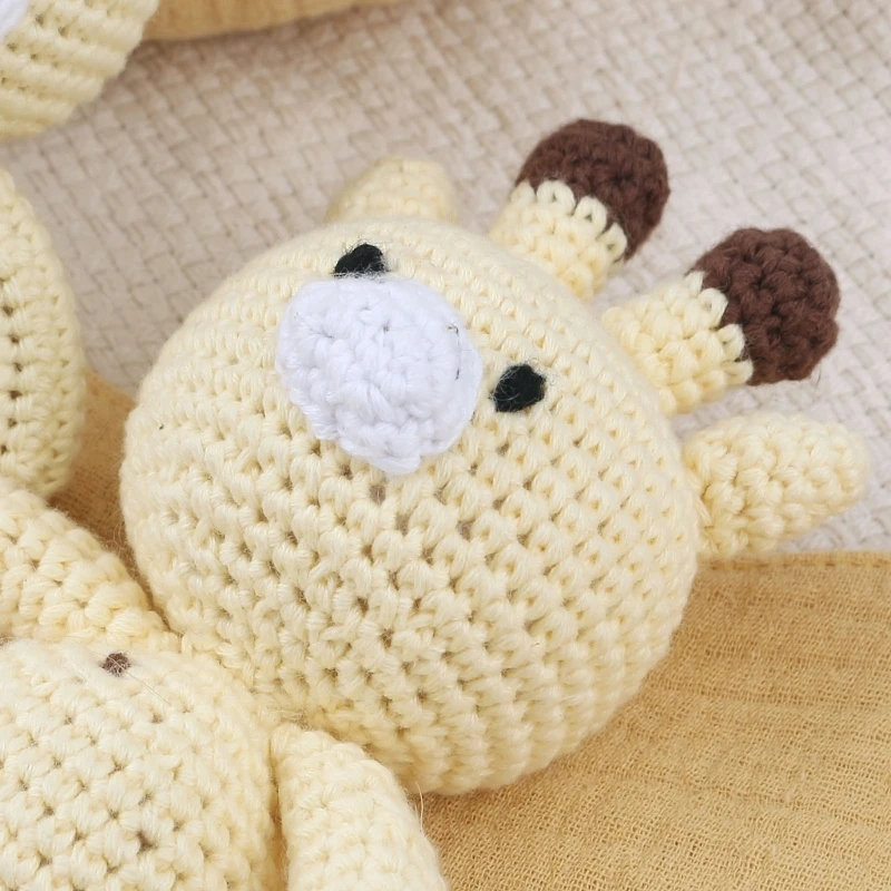 1 Set Baby Stuffed Animal Doll kawaii Panda Plush Toys+Crochet Rattle+Hair Brush+Newborn Swaddle Wrap Baby Birth Shower Gift Box