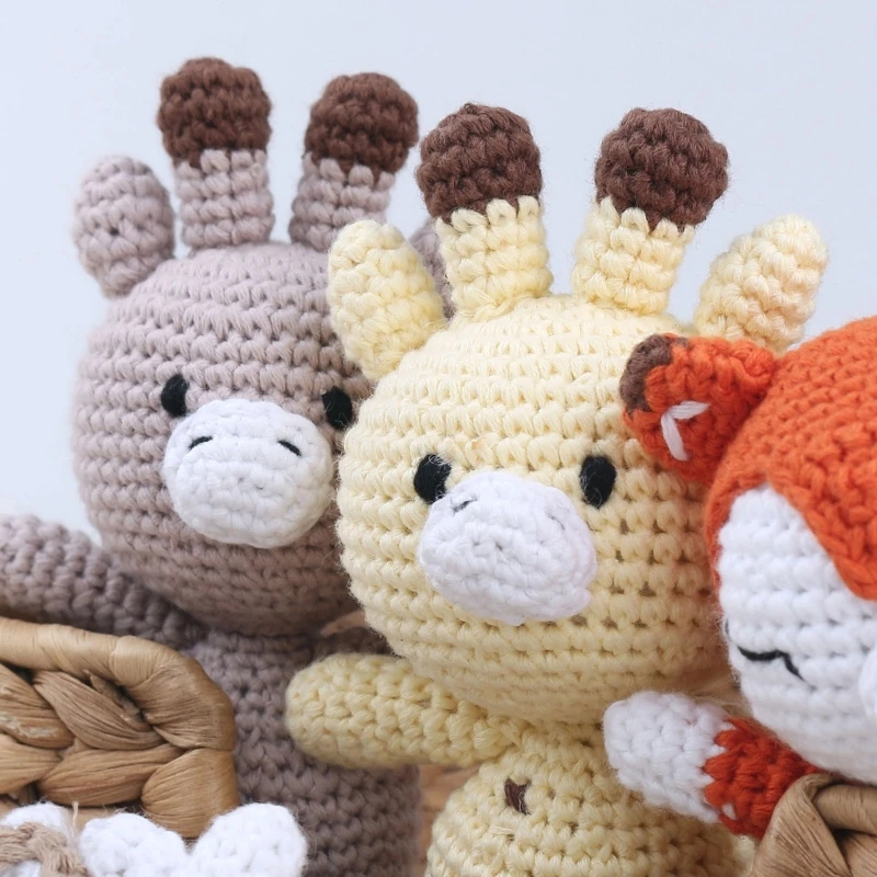 1 Set Baby Stuffed Animal Doll kawaii Panda Plush Toys+Crochet Rattle+Hair Brush+Newborn Swaddle Wrap Baby Birth Shower Gift Box